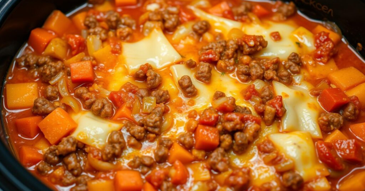 Slow Cooker Hamburger Casserole